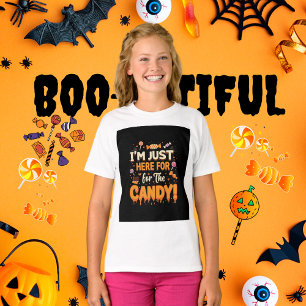 I’m Just Here for the Candy! - Halloween Girl's  T-Shirt