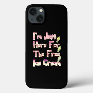 I m Just Here For The Free Ice Cream Funny Vintage Case-Mate iPhone Case