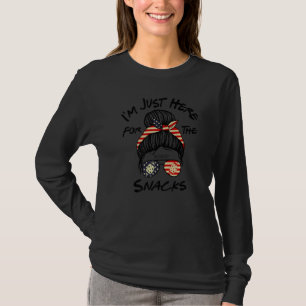 I M Just Here For The Snacks Gameday Usa Flag Wome T-Shirt