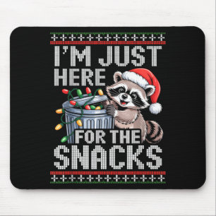 I’m Just Here For The Snacks Raccoon Christmas Ugl Mouse Mat