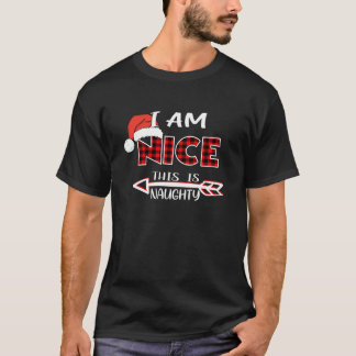 I m Nice This Is Naughty Matching Christmas Couple T-Shirt