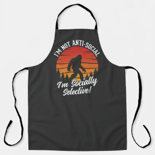 I’m Not Anti-Social Bigfoot Black Apron