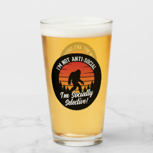 I’m Not Anti-Social Bigfoot Black Glass