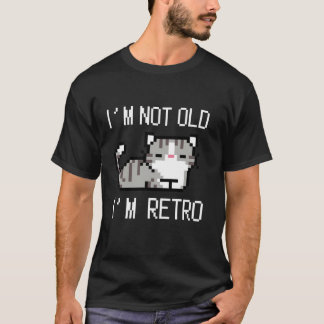 I m not old I m retro Funny Pixelart Cat Retro Vid T-Shirt