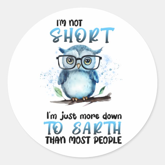I’m Not Short Sarcasm Funny Classic Round Sticker (Front)