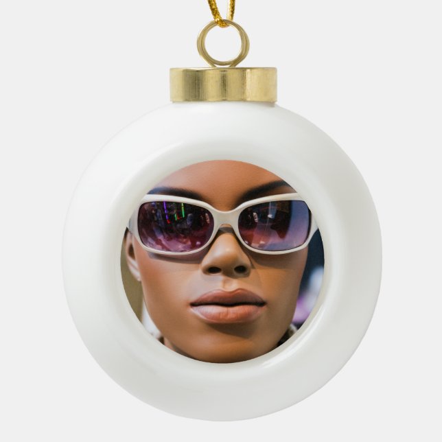 I’m real beautiful ceramic ball christmas ornament (Front)