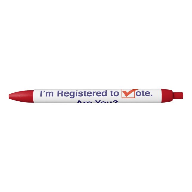 I’m Registered to Vote 2026 Black Ink Pen (Front)