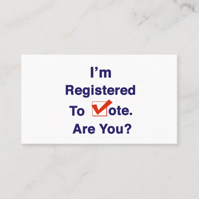 I’m Registered to Vote 2026 Business Card (Front)