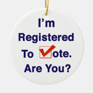 I’m Registered to Vote 2026 Ceramic Tree Decoration