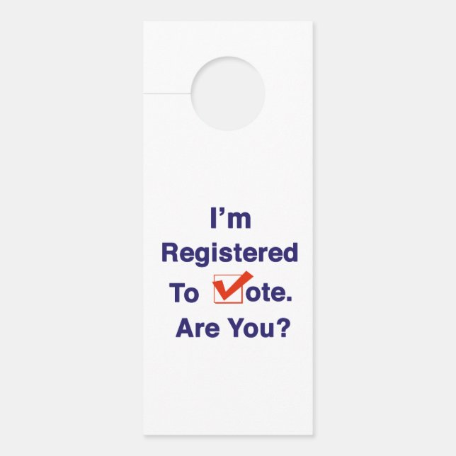 I’m Registered to Vote 2026 Door Hanger (Front)