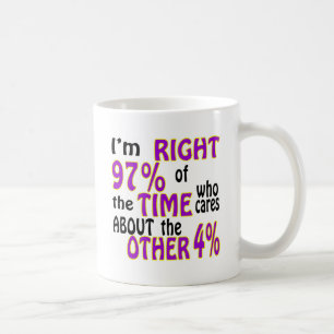 I’m Right 97% Of The Time Who Cares Coffee Mug