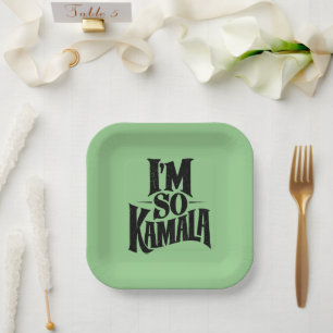 I’m so Kamala Brat Green Meme  Paper Plate