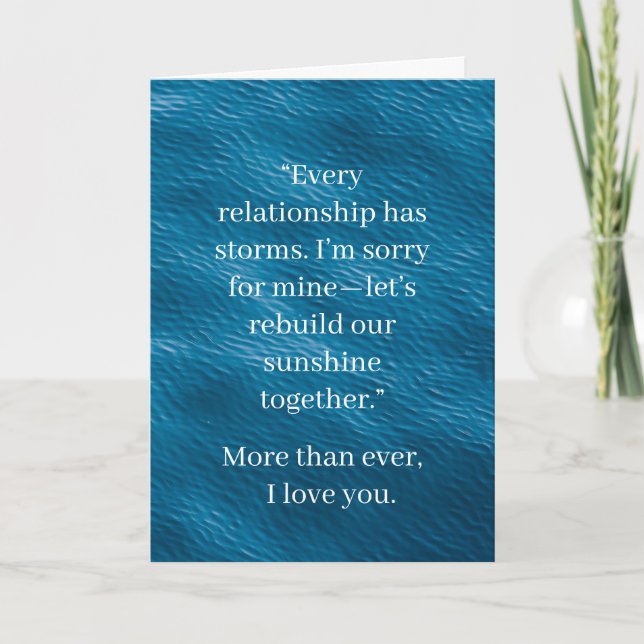 I’m Sorry Relationship Card | Elegant Apology (Front)