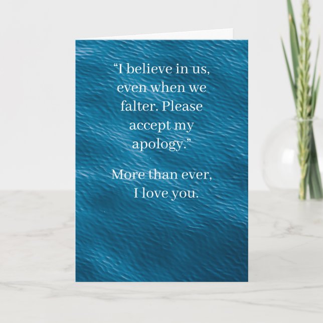 I’m Sorry Relationship Card | Elegant Apology (Front)