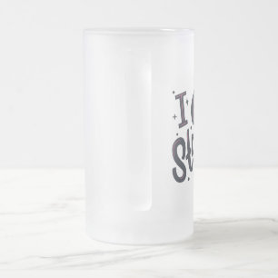 I’m Strong Motivational Typography Design Frosted Glass Beer Mug