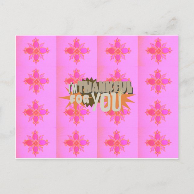 I’m Thankful for You: A Heartfelt Expression  Postcard (Front)