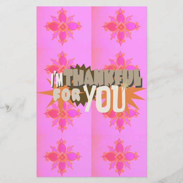 I’m Thankful for You: A Heartfelt Expression  Stationery (Front)