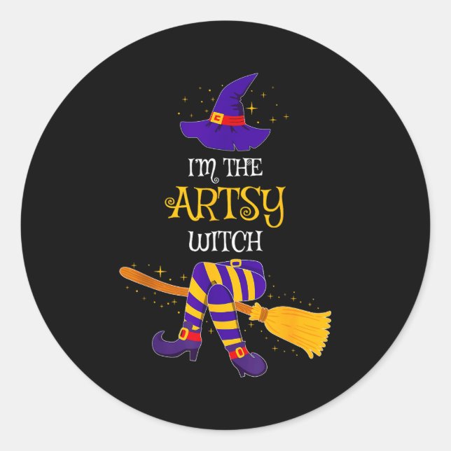 I’m The Artsy Witch Family Matching Costume Hallow Classic Round Sticker (Front)