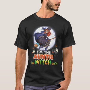 I m The Auntie Witch Halloween Flying Broom Moon G T-Shirt