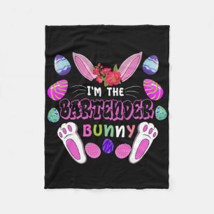 I’m The Bartender Bunny Easter Rabbit  Fleece Blanket