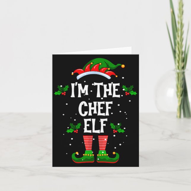 I’m The Chef Elf Christmas Xmas Pajama Pj Men Wome Card (Front)