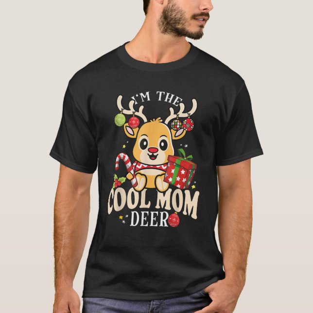 I m The Cool Mum Reindeer Christmas Family Pajama  T-Shirt (Front)