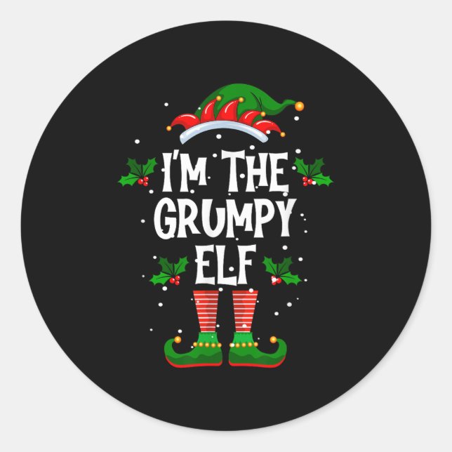 I’m The Mpy Elf Christmas Xmas Pajama Pj Men Women Classic Round Sticker (Front)