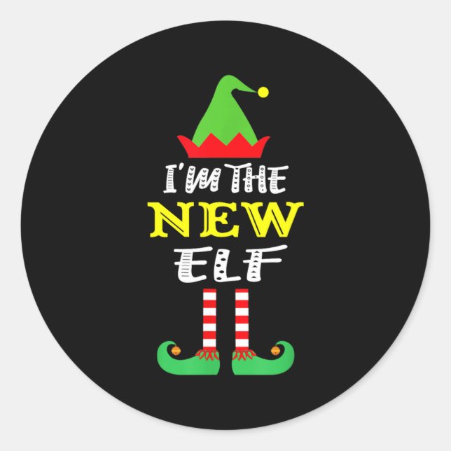 I M The New Elf Matching Group Christmas Party Xma Classic Round Sticker (Front)