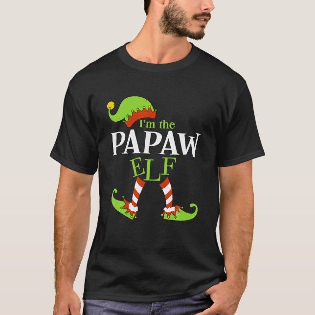 I m The PAPAW Elf Family Group Matching PJ Christm T-Shirt (Front)