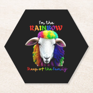 I m the RAINBOW sheep of the family 2 Paper Coaster