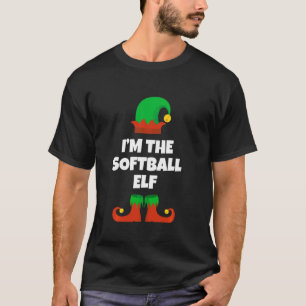 I M The Softball Elf Family Christmas Funny Player T-Shirt