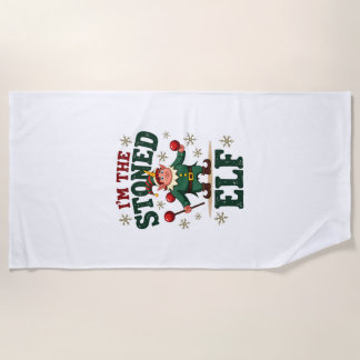 I�m The Stoned Elf Vintage Christmas Dabbing Unico Beach Towel