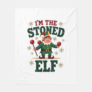 I�m The Stoned Elf Vintage Christmas Dabbing Unico Fleece Blanket
