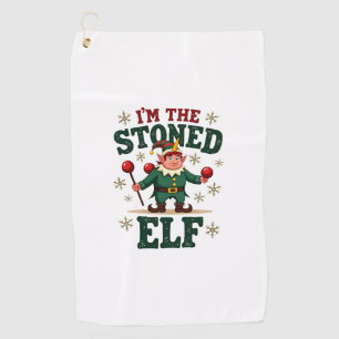 I�m The Stoned Elf Vintage Christmas Dabbing Unico Golf Towel