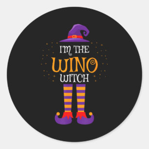 I’m The Wino Witch Halloween Family Matching Group Classic Round Sticker