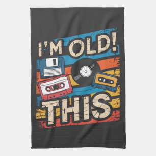 I’m This Old Colourful Retro Music Nostalgia Tea Towel