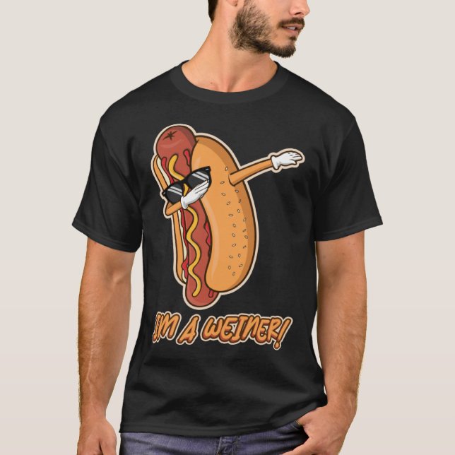 I m Wiener  Dabbing Sunglasses Hotdog Food  Humor T-Shirt (Front)