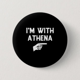 I’m With Athena Funny Halloween Matching Costume 6 Cm Round Badge