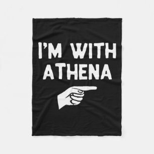 I’m With Athena Funny Halloween Matching Costume Fleece Blanket