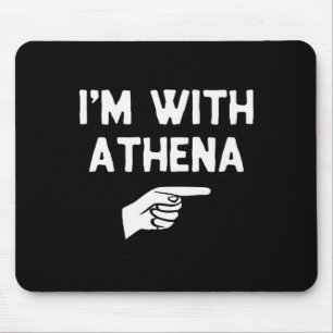 I’m With Athena Funny Halloween Matching Costume Mouse Mat