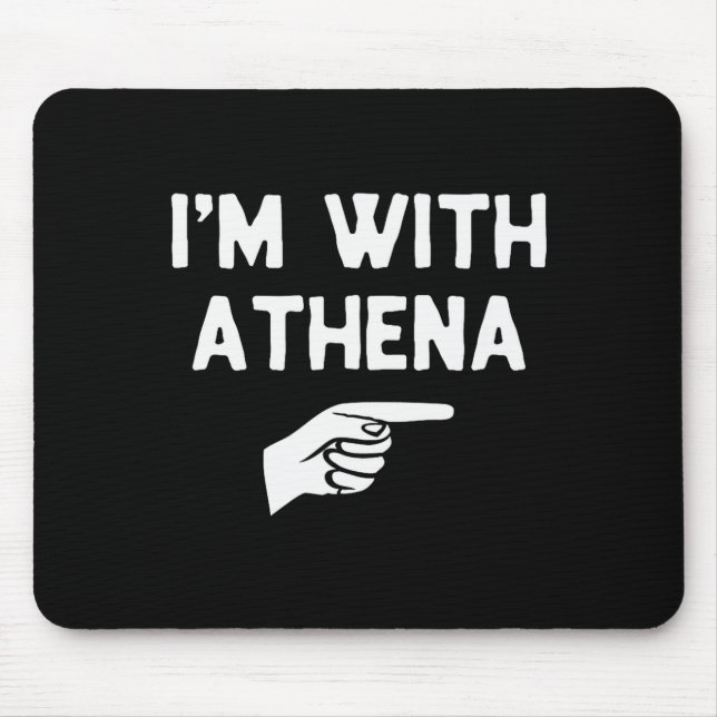 I’m With Athena Funny Halloween Matching Costume  Mouse Mat (Front)