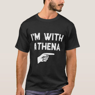 I’m With Athena Funny Halloween Matching Costume  T-Shirt