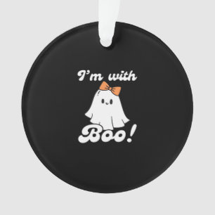 I’m With Boo Funny Retro Ornament