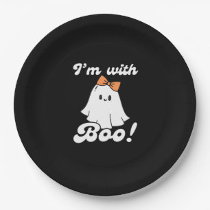 I’m With Boo Funny Retro Paper Plate