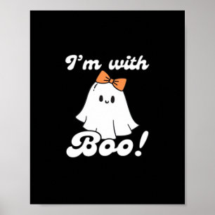 I’m With Boo Funny Retro Poster