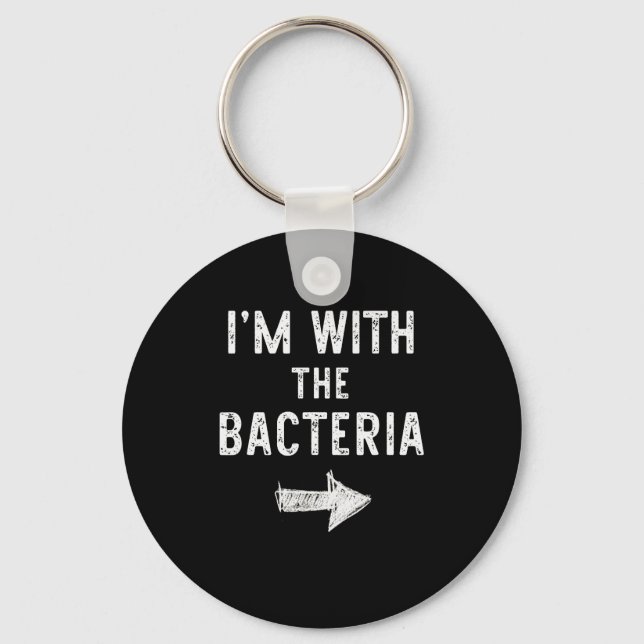 I’m With The Bacteria Funny Halloween Couple Costu Key Ring (Front)