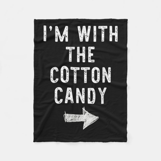 I’m With The Cotton Candy Funny Halloween Couple C Fleece Blanket (Front)