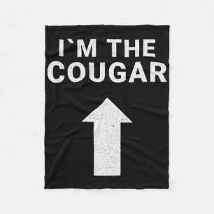 I´m With The Cougar Humor Halloween Birthday Gift  Fleece Blanket