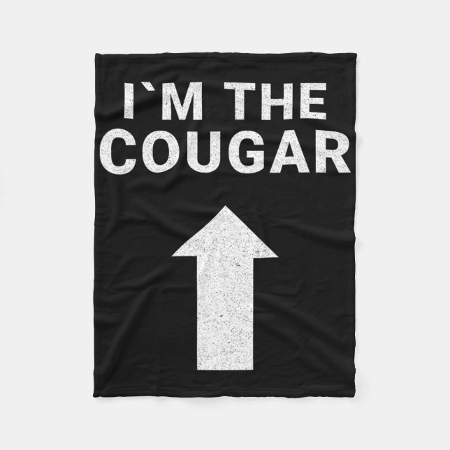 I´m With The Cougar Humour Halloween Birthday Gift Fleece Blanket (Front)