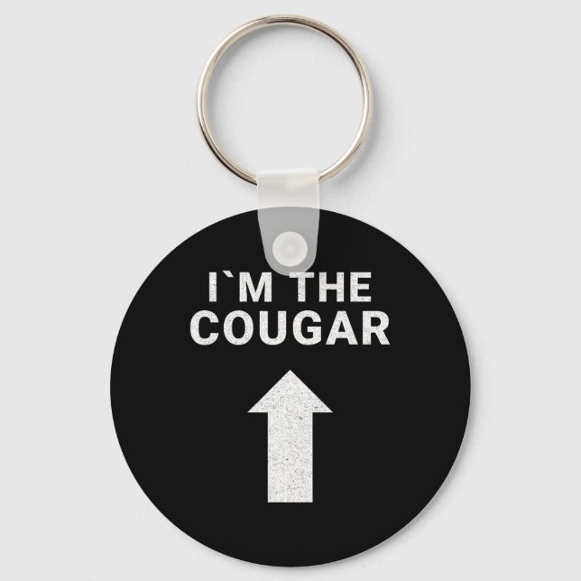 I´m with the Cougar Humour Halloween Birthday Gift Key Ring (Front)